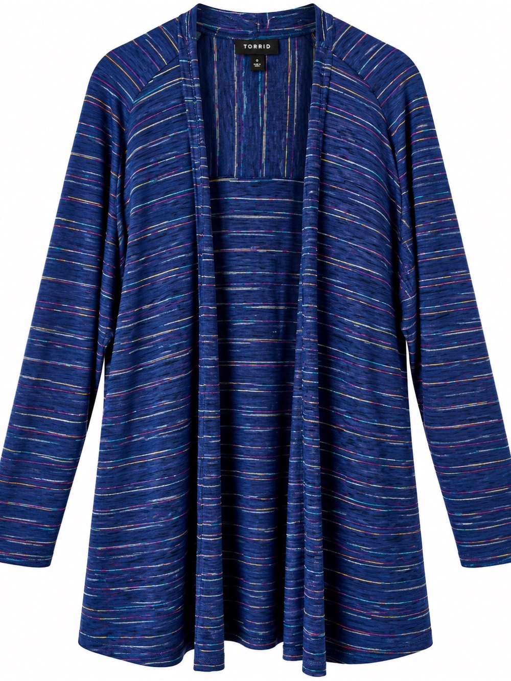 torrid Navy Multistripe Open Hooded Cardigan